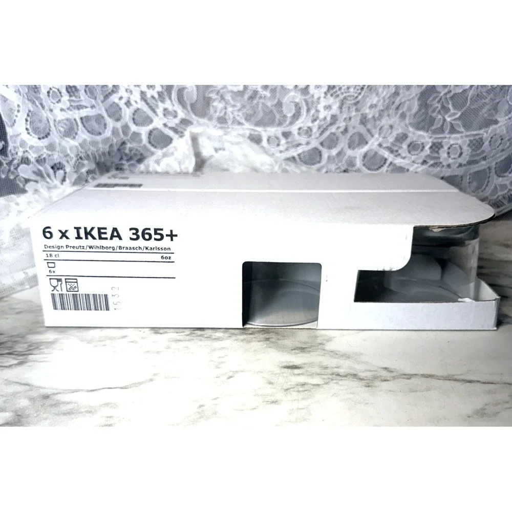 Boxed Set Of 6 Ikea 365+ Squat Glasses 18 cl 6 oz (3047)